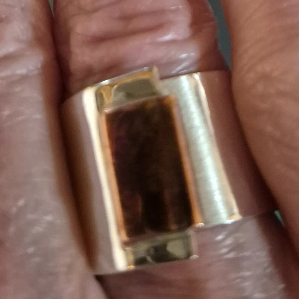 STERLING SILVER Adjustable RING with Copper Accent on front.. - Picture 6 of 8